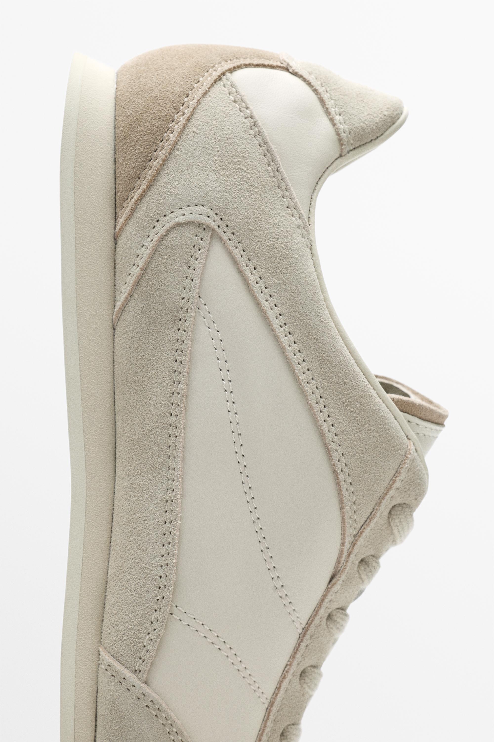 Chaussure de sport en cuir combinée